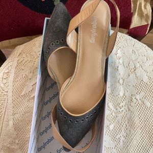 Anthropologie denim strap shoe NWT